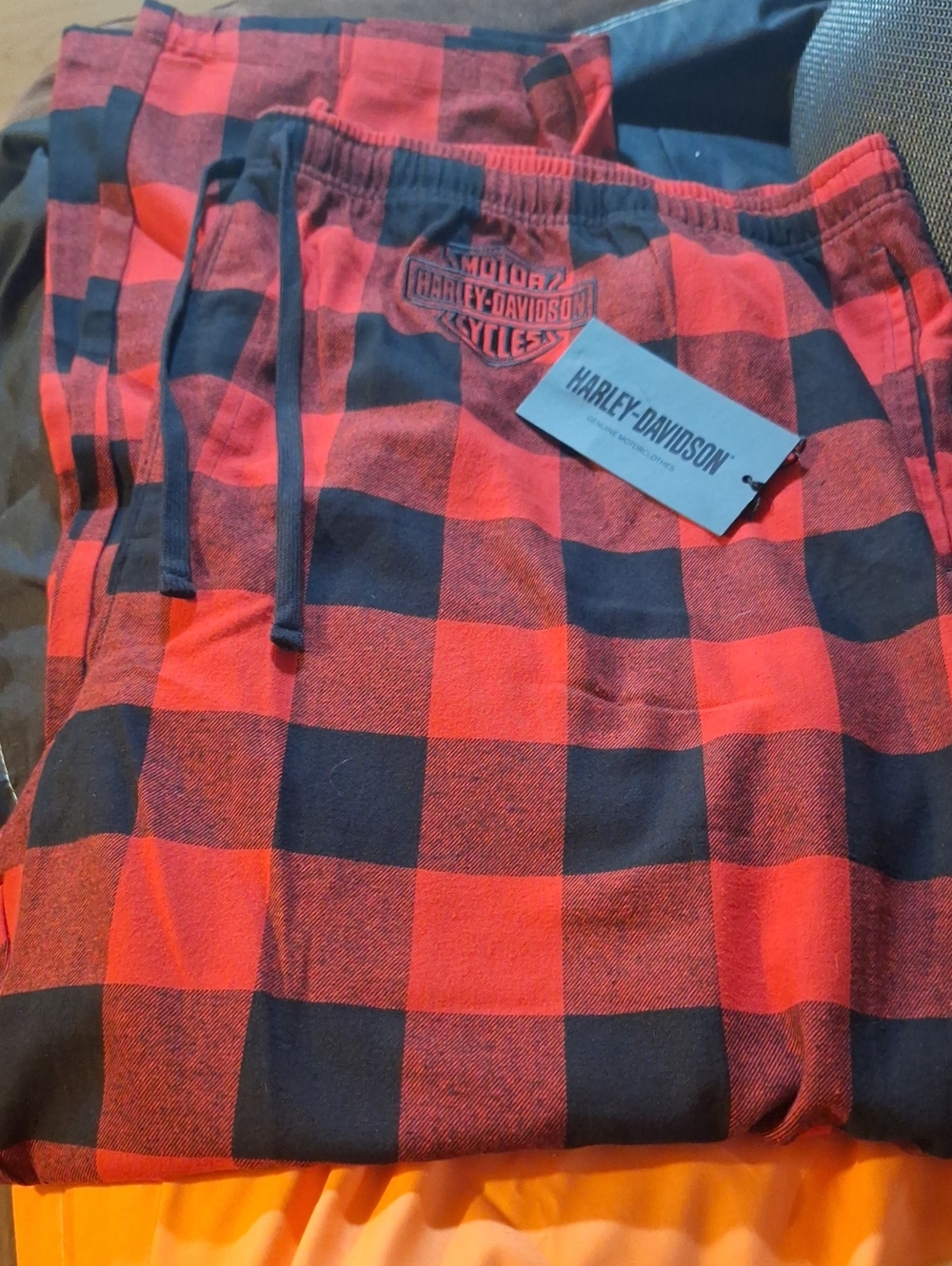 NWT Harley-Davidson Men’s Red and Black Buffalo Plaid Pajama Pants